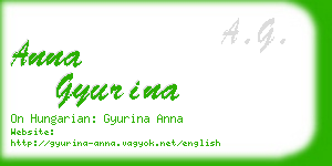 anna gyurina business card